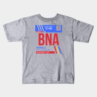 Nashville (BNA) Airport Code Baggage Tag Kids T-Shirt